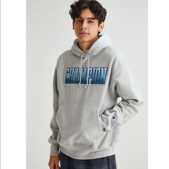 Champion Gradient Collegiate Logo Hoodie Sweatshirt - Picture 1 of 4